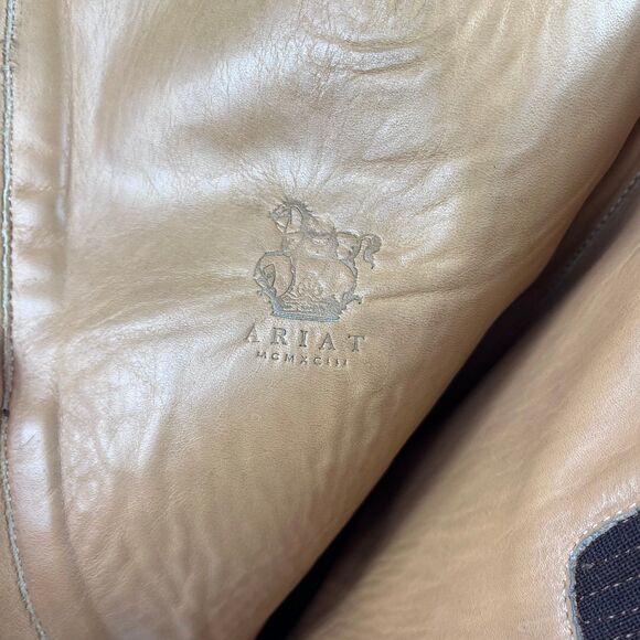 Rare Vintage Ariat Tall Brown Riding Boots Rear Zip Leather Sole 10010507 8 - Picture 8 of 12